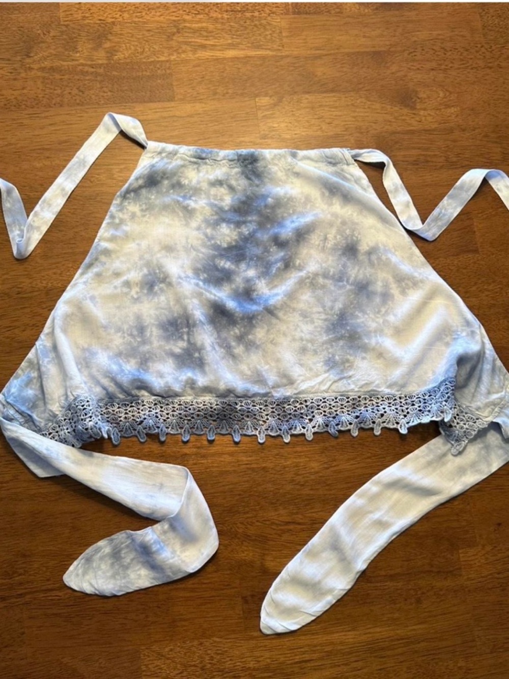 American Eagle Outfitters Light Blue Crochet Hem Halter
